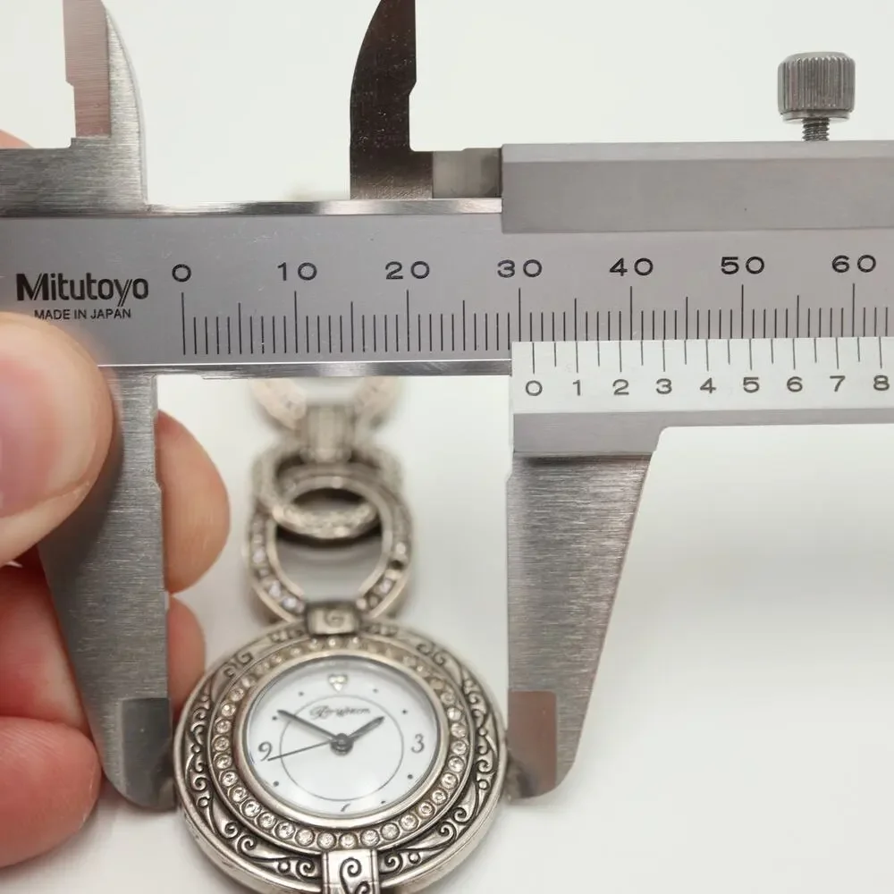 Brighton Stardust Silver Tone 31mm Watch Crystal Metal Bracelet w New Battery